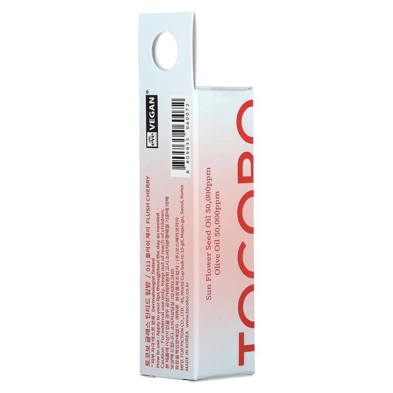 Tocobo Glass Tinted Lip Balm, 011 Flush Cherry, 0.12 oz (3.5 g)