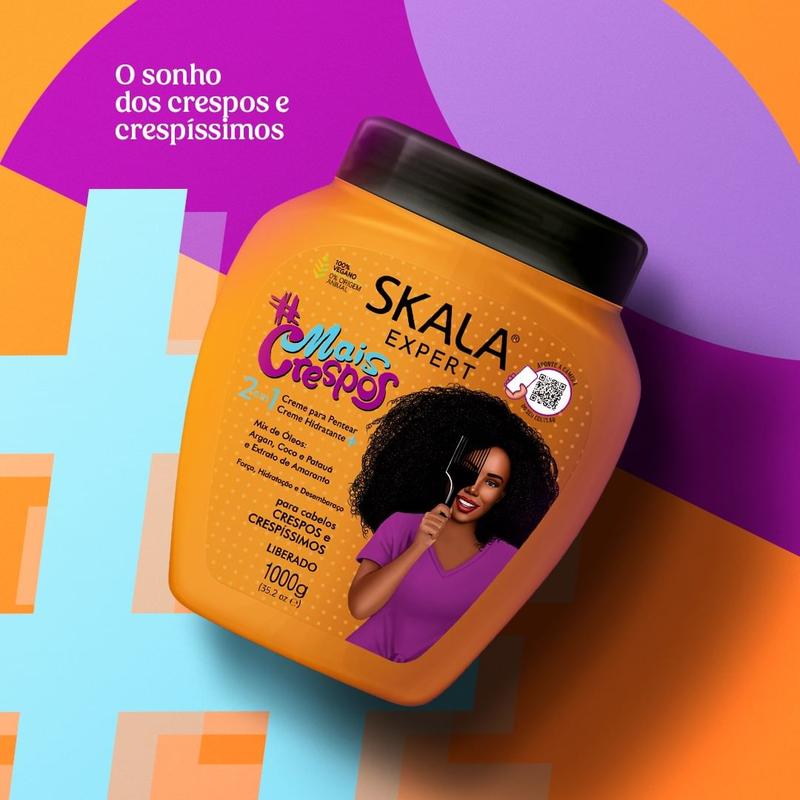 Skala Expert Viral Brazilian Hair Care Kit: Blue Mais Cachos 35.2 oz + Mais Crespos 35.2 oz – Top Treatment for Curly Styles