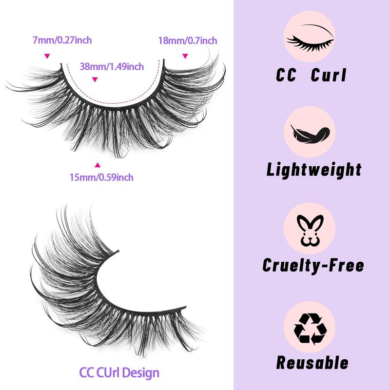 Lightweight Fluffy False Lash Clusters, 7 Pairs Natural False Lash Clusters for Lash Extension, Eyelash Extension Kit, DIY Individual Lash Kit, Lashes Extension Kit