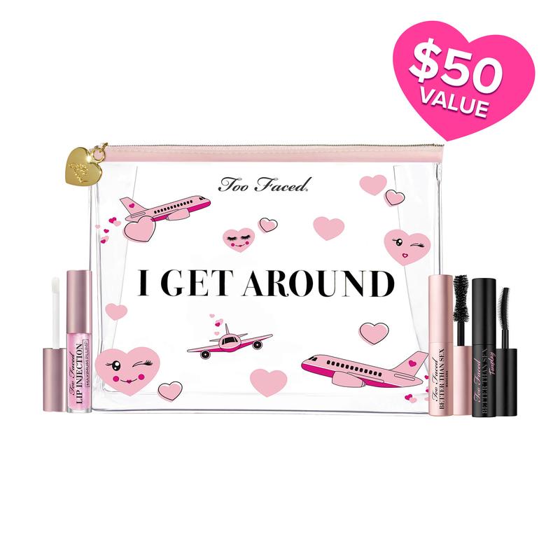 Too Faced Lashes & Lips To Go: Travel Size Mascara, Lash Primer & Lip Plumper Gift Set