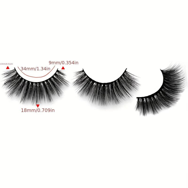 1 Pair Natural Extra Long Thick False Eyelashes, Curly False Strip Eye Lashes, Portable Makeup Tool for Women Girls