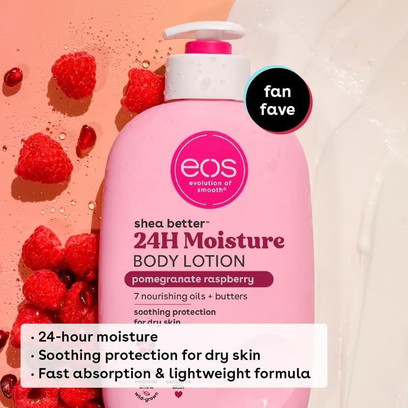 eos Shea Better Body Lotion- Pomegranate Raspberry, 24-Hour Moisture, Lightweight & Non-Greasy, Shea, Vegan, 16 fl oz Moisturize Scent eos shea Body Care Fragrance