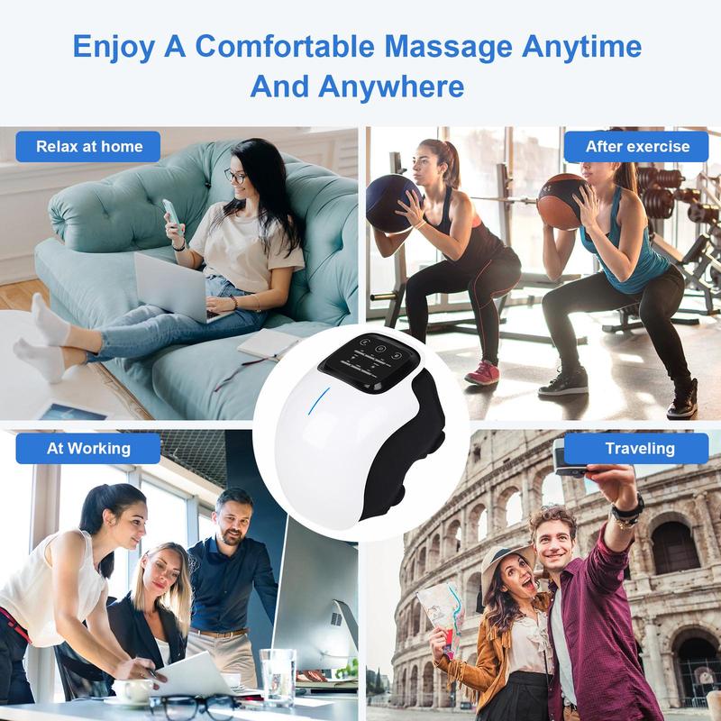 SPOVEN Cordless Knee Massager – Heat & Vibration, Large LED Screen, Adjustable Comfort, Ideal Gift for Husband, Mom, Dad