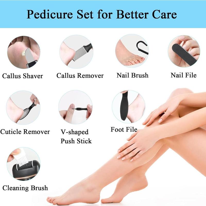 Electric Callus Remover for Feet, 17 in 1 Rechargeable Waterproof Professional Pedicure Kit, Foot File Tools for Dead Hard Cracked Dry Skin