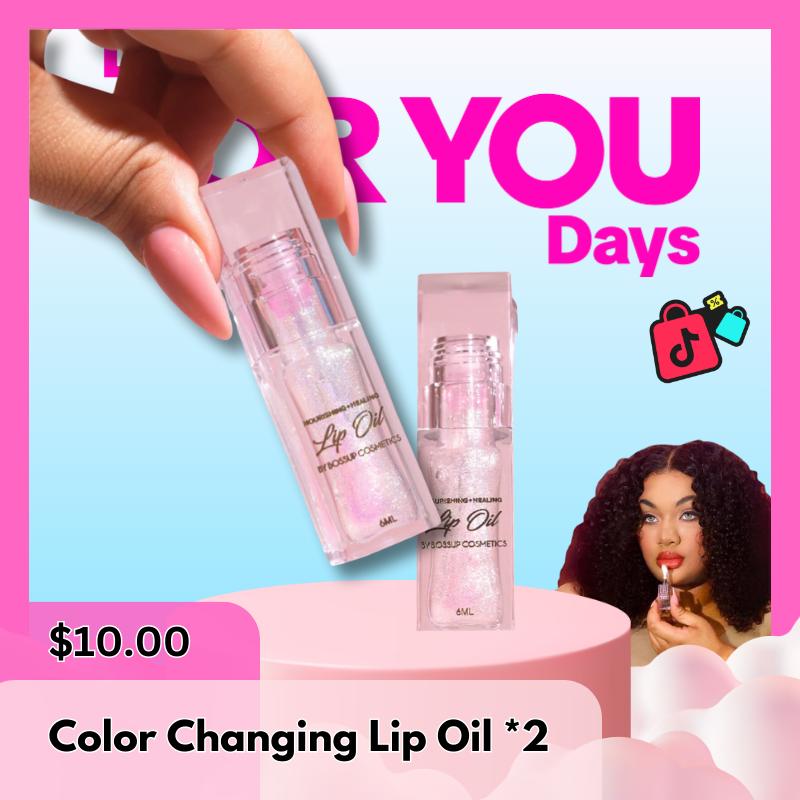 [BUNDLE] U NEVER KNOW - 2x Color Changing Lip Oil +2x Boss Balm: Color Changing Blush