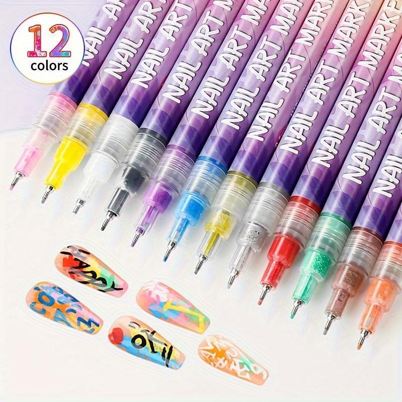 Nail Dotting Pen (12pcs set), Professional Nail Art Dotting Pen, DIY Nail Art Tool for Home & Salon Use, Manicure Tool for Women & Girls