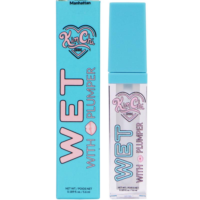 KimChi Chic Wet Gloss Lip Plumper: Lightweight, Glossy, Non-stick Formula with a a High-shine Lipgloss Finish, Clear or Tinted Colors, Lip Care, Cosmetic Makeup