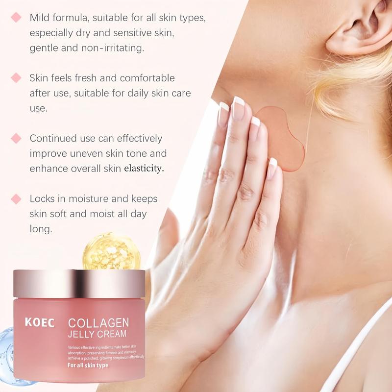 Collagen Night Wrapping Mask & Collagen Jelly Cream & Firming Facial Serum, Moisturizing Hydrating Skin Care Kit, Daily Skincare Products for Women & Men