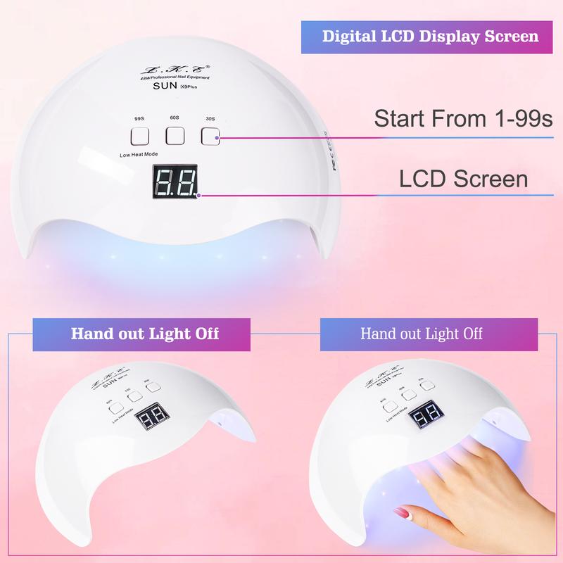 LKEnail X9 Nail Art & UV LED Nail Lamp Portable Nail Dryer Nail Polish Glue Baking Lamp for Nail Art DlY Use Gentle Manicure Accessories for Home and Salon Use Nail Art Nail Care Drying Gifts for Girlfriends