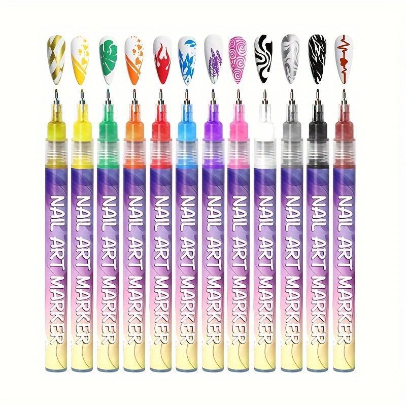 Nail Dotting Pen (12pcs set), Professional Nail Art Dotting Pen, DIY Nail Art Tool for Home & Salon Use, Manicure Tool for Women & Girls