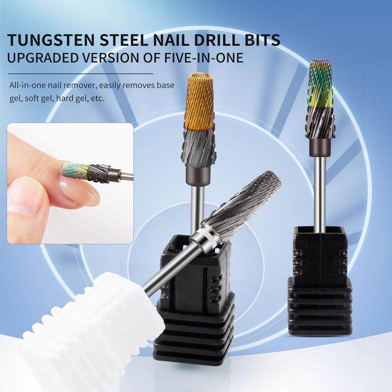 5 in 1 Nail Drill Bit, 1 Count Electric Nail Drill Bit, Professional Nail Tools, Milling Cutter for Manicure, Durable Electric Manicure Drill Accessory