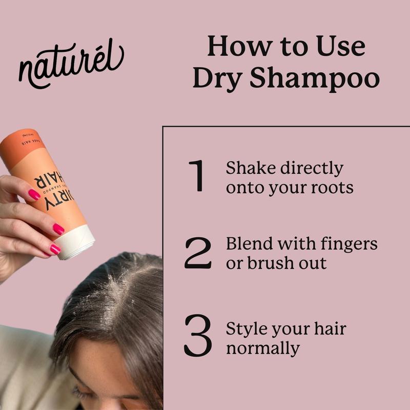 naturel Dirty Hair Dry Shampoo | Light Hair | Dark Hair | Powder | Natural | Vegan | Aerosol Free | Aluminum-Free Haircare Clay Cocoa