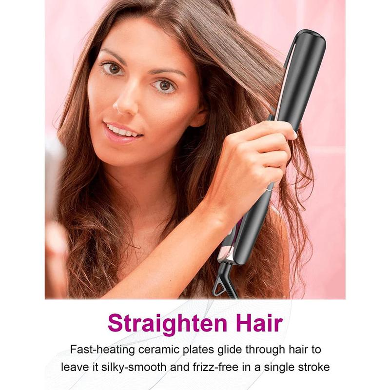 Ready Stock Twist Flat Iron Curling Iron 1 Inch Dual Voltage Hair Straightener and Curler 2 in 1 for Curl Wave Straightening