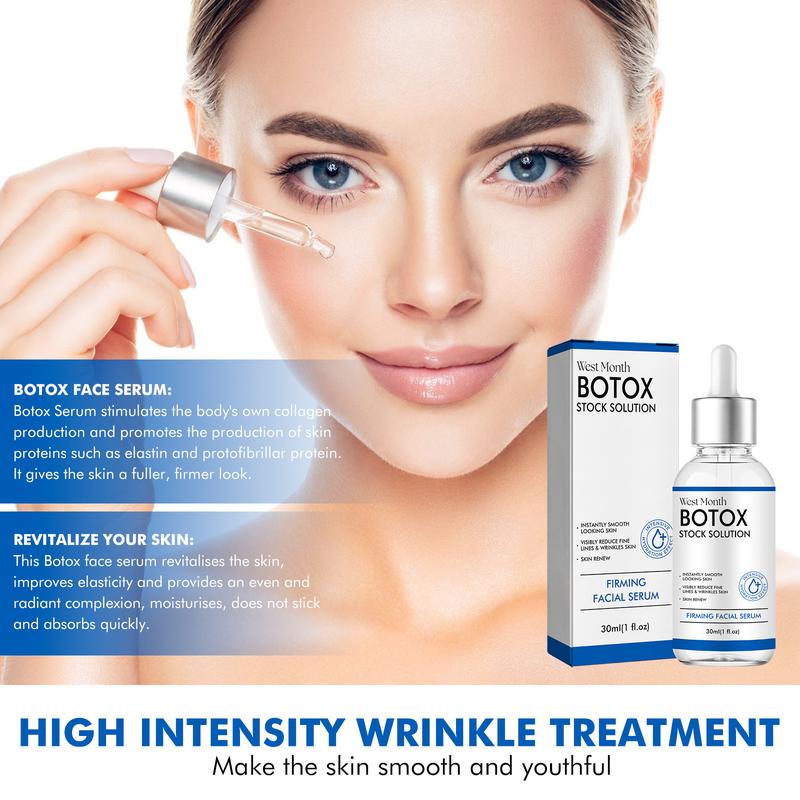 Botox Face Serum, Botox in A Bottle, Botox Stock Solution Facial Serum, Instant Face Tightening, Anti Aging Serum with Vitamin C & E, Reduce Fine Lines, Wrinkles, Boost Skin Collagen, Plump Skin