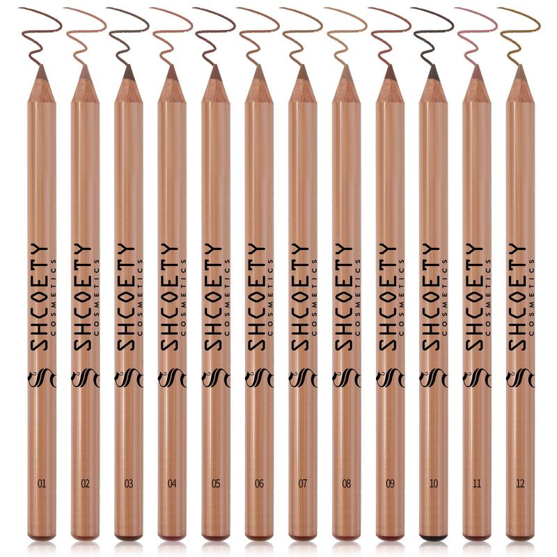 Long Lasting Matte Lip Liner Set, 12pcs set Natural Wooden Lip Liner Pencil, Easy Coloring Lipstick, Suitable for All Occasions Lip Makeup, Christmas Gift