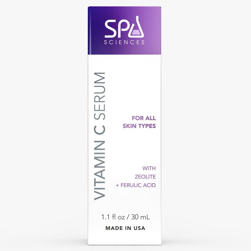 Vitamin C Serum Brightening Facial Serum with Zeolite & Ferulic Acid- 1.1 fl oz by Spa Sciences