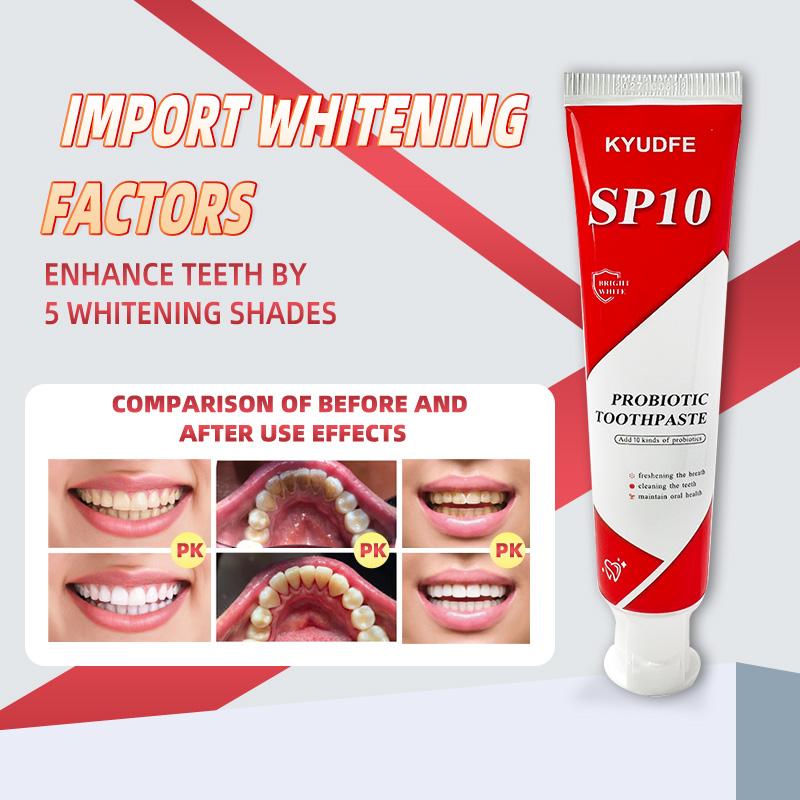 Kyudfe SP-10 Probiotic Whitening Toothpaste - Free of Fluoride, Hydroxyapatite, Anti Plaque, Management for Oral Hygiene