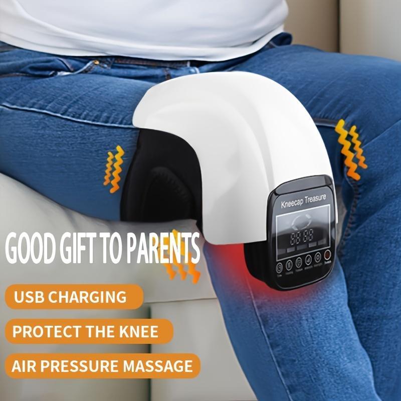 Portable Knee Massager, 1 Box Cordless Knee Massager with Heating & Vibration, Rechargeable Large LED Screen Massager for Friends & Family