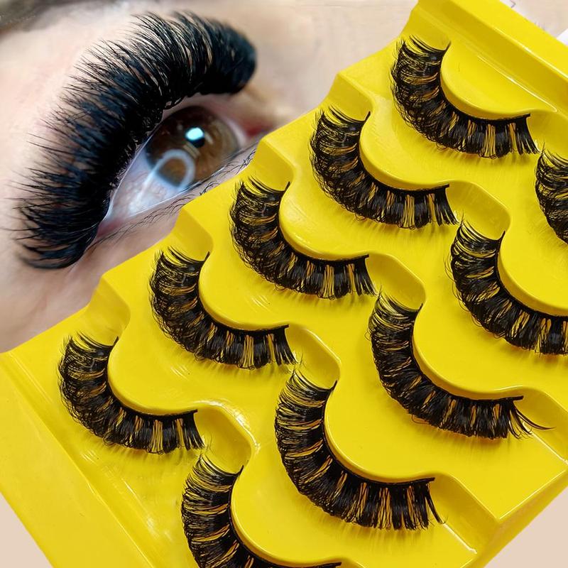 Fluffy False Eyelashes for Eyelashes Extensions, 5 Pairs Thick Natural DD Curl Cluster Faux Lashes for Lashes Extensions, Volumized False Eyelashes for Women and Girls Eye Makeup Enhancement, Christmas Gift