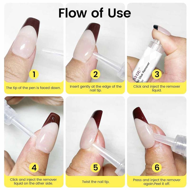 Nail Gel Remover Pen, Portable Precise Manicure Gel Remover, Gentle Nail Glue Remover, Fast-Acting Nail Polish Remover for Home DIY