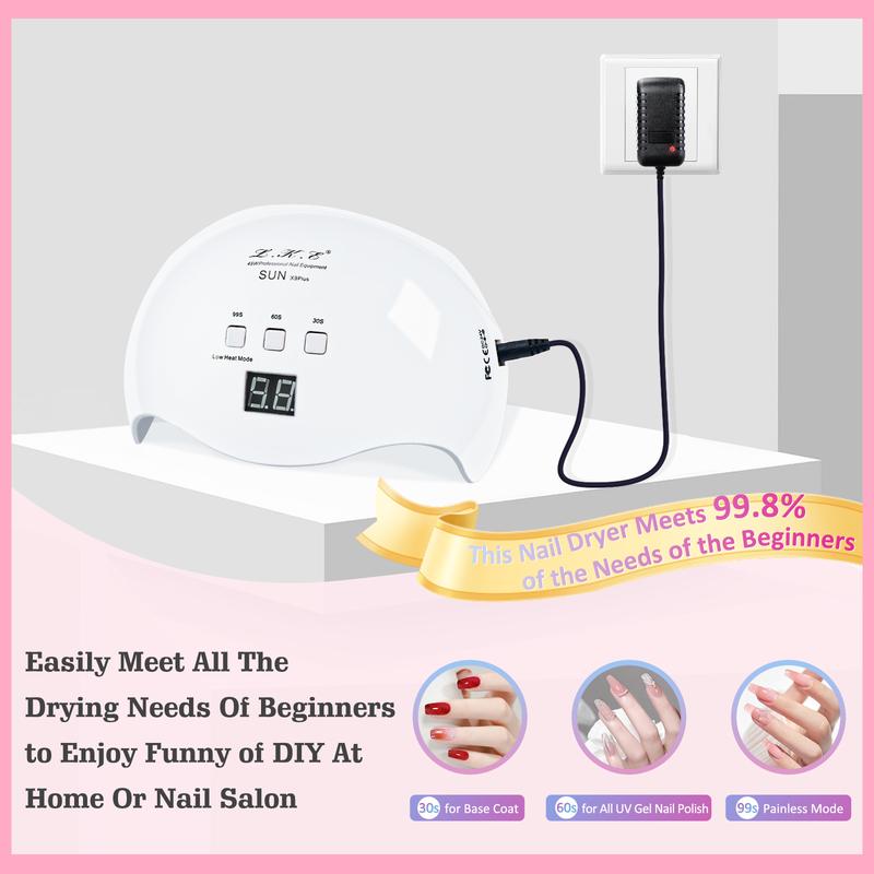 LKEnail X9 Nail Art & UV LED Nail Lamp Portable Nail Dryer Nail Polish Glue Baking Lamp for Nail Art DlY Use Gentle Manicure Accessories for Home and Salon Use Nail Art Nail Care Drying Gifts for Girlfriends