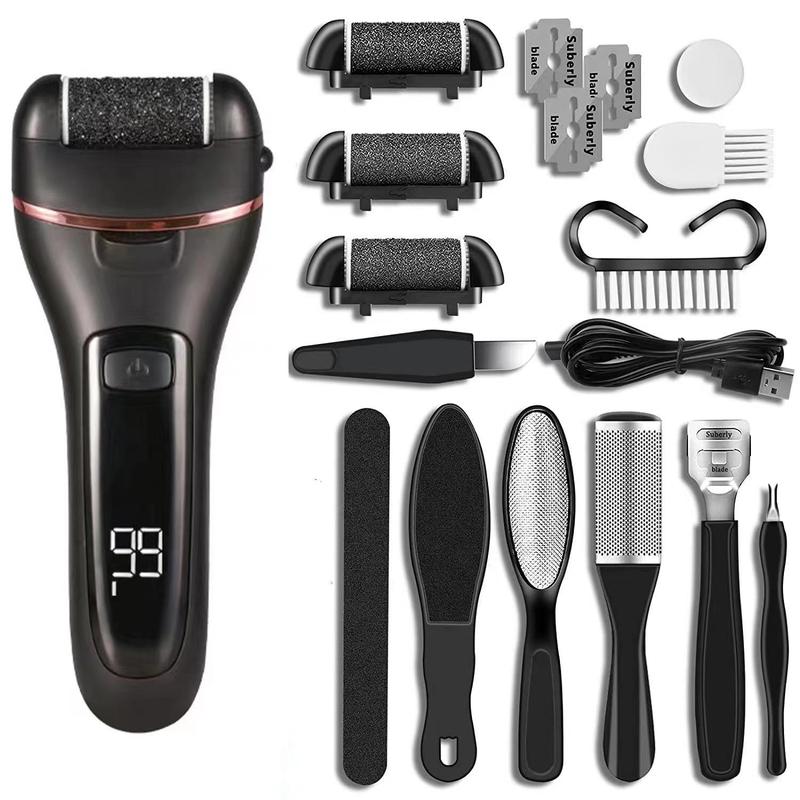 Electric Callus Remover for Feet, 17 in 1 Rechargeable Waterproof Professional Pedicure Kit, Foot File Tools for Dead Hard Cracked Dry Skin