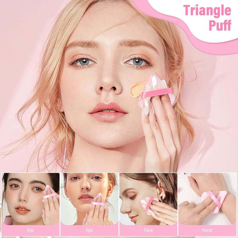 BLACK FRIDAY SALE - 20 Pcs Skin Friendly  Triangle Powder Puffs For Seamless Makeup Coverage - Dual Use Soft & Comfortable Powder Puffs For Girls