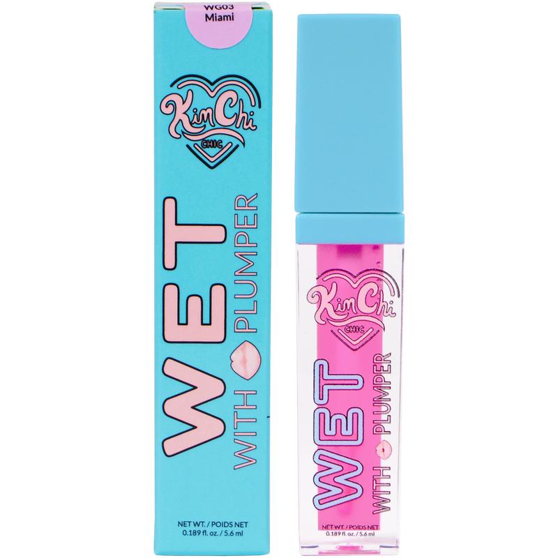 KimChi Chic Wet Gloss Lip Plumper: Lightweight, Glossy, Non-stick Formula with a a High-shine Lipgloss Finish, Clear or Tinted Colors, Lip Care, Cosmetic Makeup