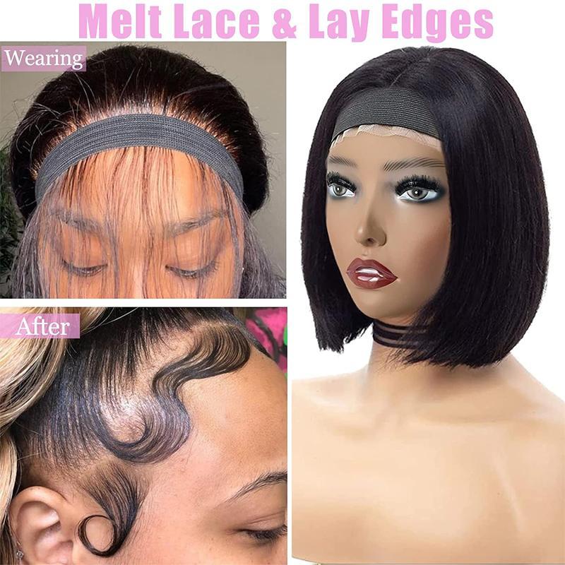 Wig Tool Set, 3 Counts set Including 2 Elastic Bands & 1 Brush for Wig Edges Handling, Adjustable Buckle Wrap for Wigs