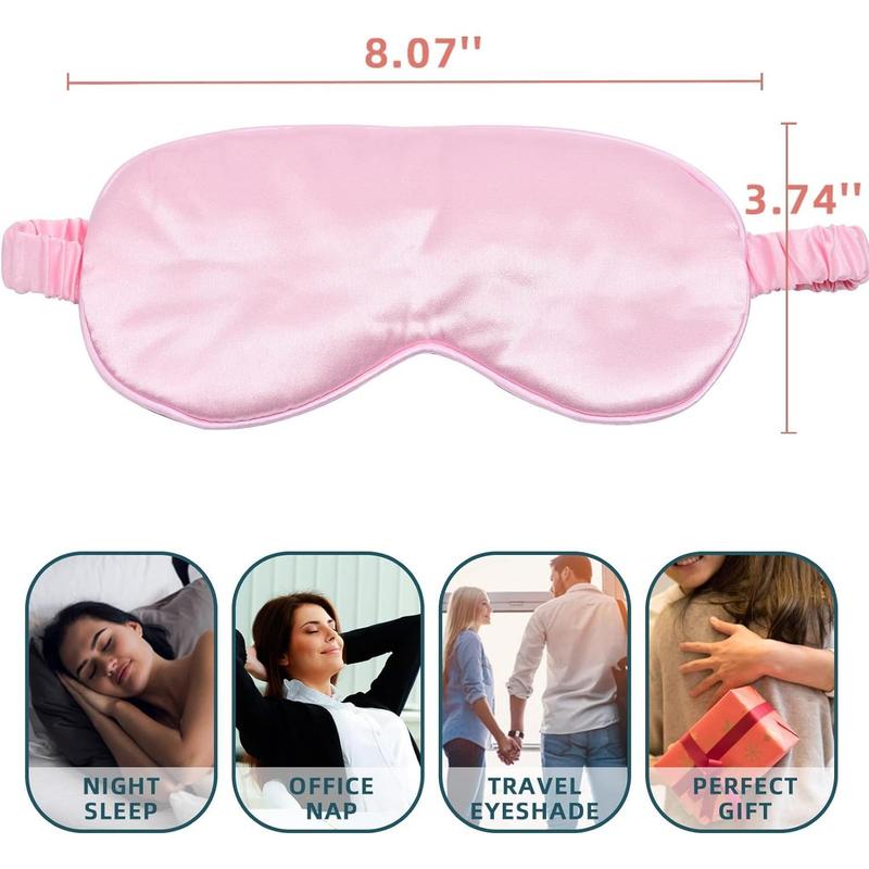 Sleep Mask 4 Pack Silk Eye Cover Soft Satin Blindfold Elastic Strap Night Eyeshade Travel Nap for Women Men