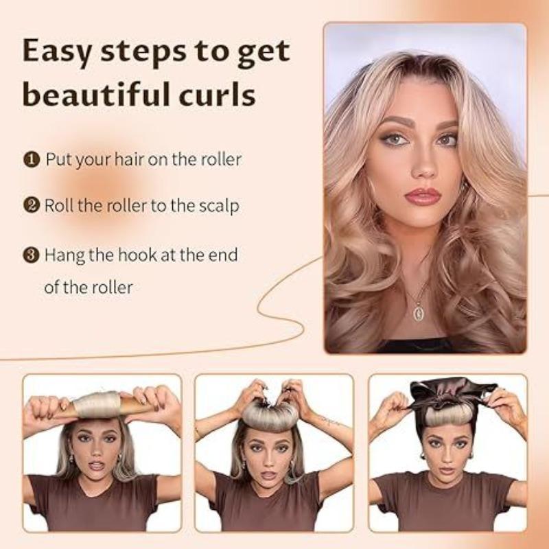 No Heat Hair Curler Set, 3 Counts set Portable Hair Curling Rollers, Natural Curling Hair Styling Tool for Women & Girls