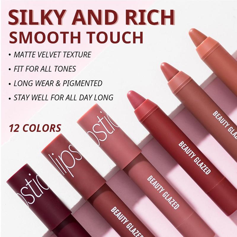 Long Lasting Matte Lipstick Set, 4 Counts set Moisturizing Matte Lipstick, Suitable for All Occasions Lip Makeup, Girls and Women Makeup Accessories