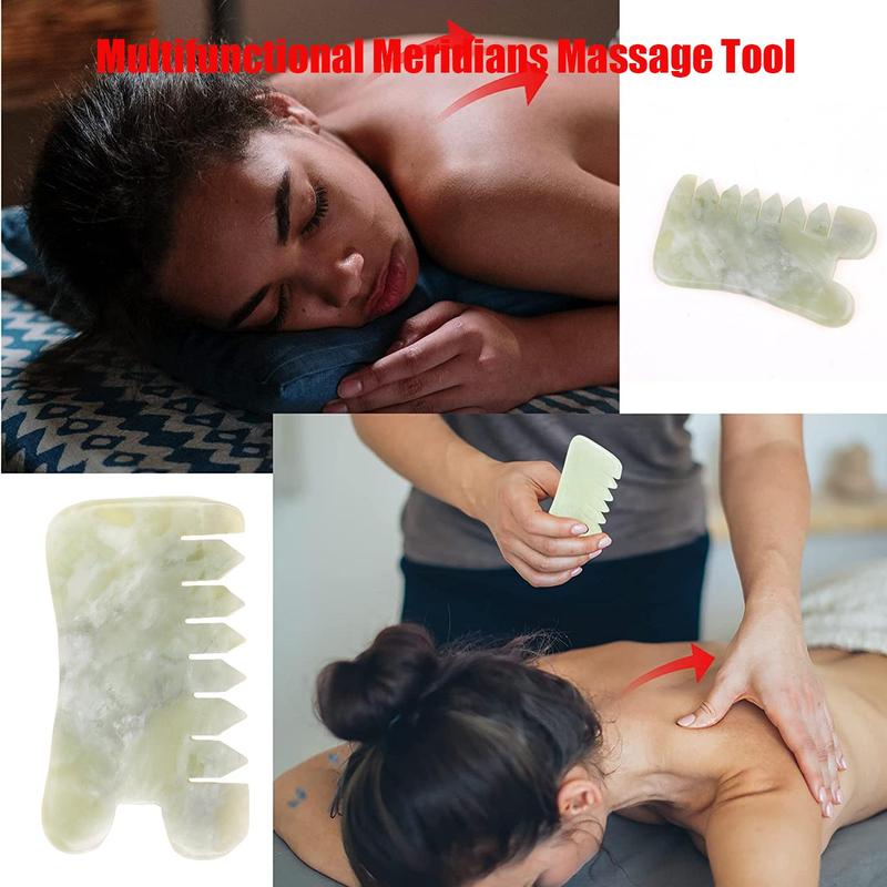 Jade Stone Massage Board, Manual Face Massage Tool, Head Scalp Massage Comb, Body Massage Tool for Women & Men