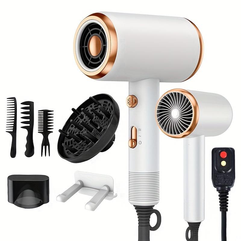 Powerful Ionic Hair Dryer With Diffuser - 2 Speeds, 3 Heating And Cooling Buttons For Straight And Curly Hair - Perfect For Home, Travel, And Salon Use, Holiday Gift