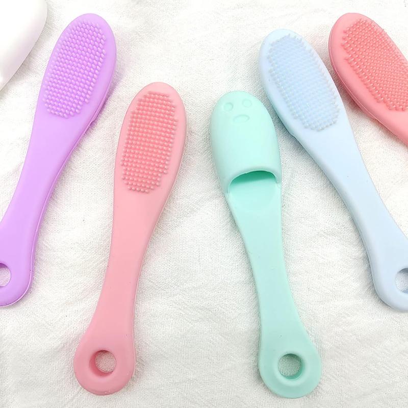 5-Pack Soft Silicone Manual Facial Cleansing Brushes, Face Scrubber Cleanser Brush for Gently and Effectively Cleaning, Removing Blackheads and Massaging