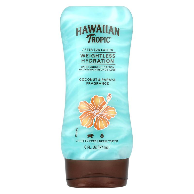 Hawaiian Tropic After Sun Lotion, Weightless Hydration, Coconut & Papaya, 6 fl oz (177 ml)