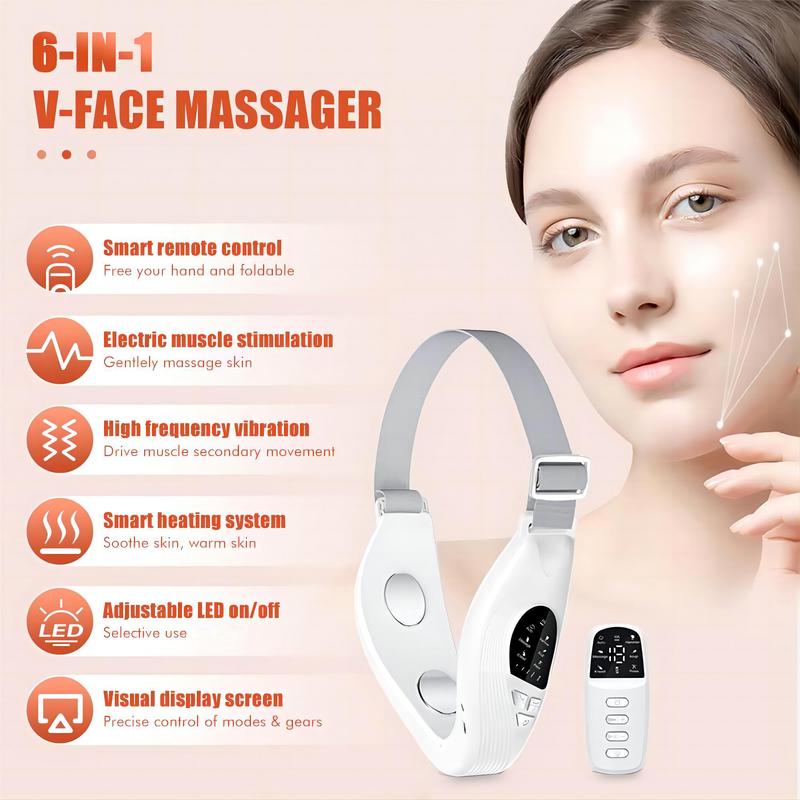 Electric V-face Massager, Facial Massage V Line Lifting Electric Face Slimming Tool, Multifunctional Facial Face Lifting Beauty Neck Lift Face Massager