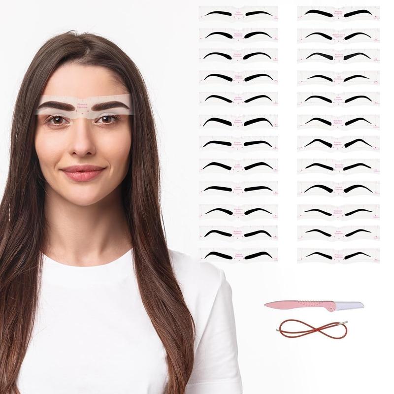 24 Fashionable Styles Eyebrow Stencil, Help Women in Drawing Eyebrows Reusable Eyebrow Template 3 Minutes Makeup Tools for Eyebrows