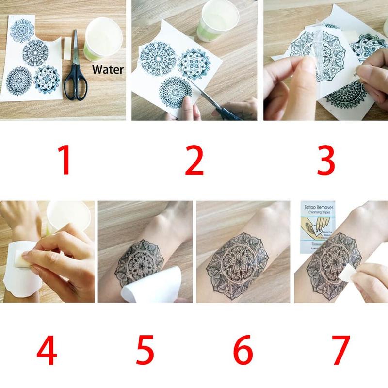 150+ Pattern Black Tiny Temporary Tattoo, Hands Face Halloween Tattoo Sticker for Men Women, Flower Space Moon Snake Designs Body Art on Arm Neck Shoulder Clavicle Waterproof