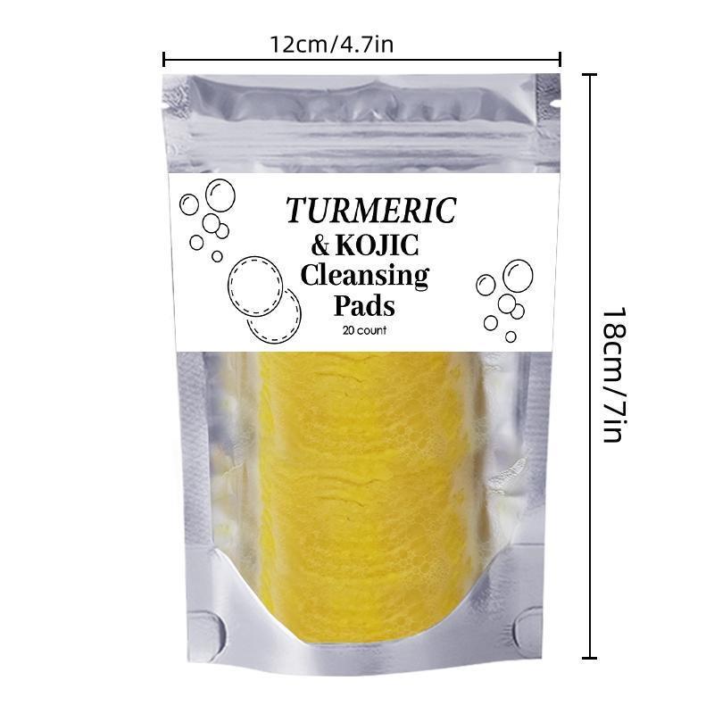 Turmeric Kojic Acid Cleansing Pads, 10 Packs(20pcs pack) Face & Body Cleansing Pads for Men & Women, Daily Skincare Products for All Skin Types