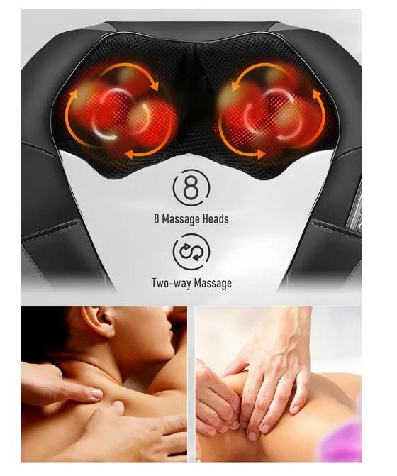 Shiatsu Neck Shoulder Massager Electric Back Massage with Heat Kneading Massage for Shoulder, Legs, Use in Office and Home