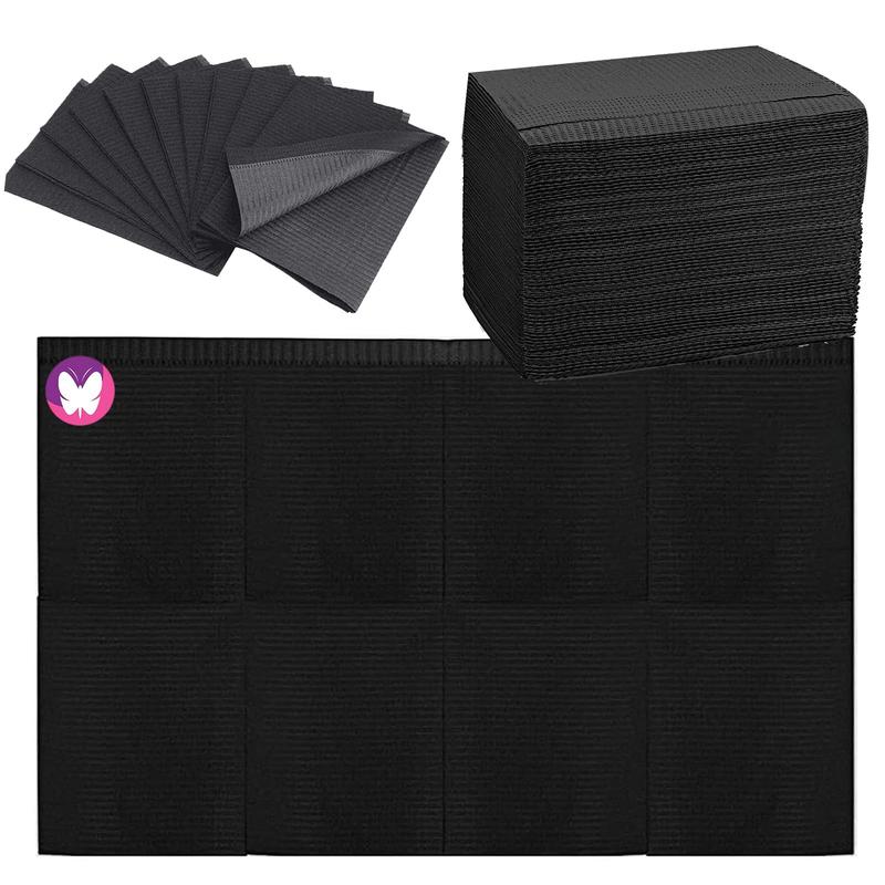 Nail Table Mats Disposable Nail Art Paper Towels,50PCS Black Waterproof 3 Ply Nail Art Paper 13