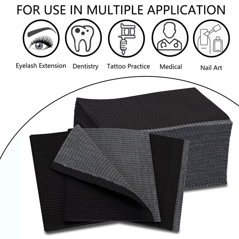 Nail Table Mats Disposable Nail Art Paper Towels,50PCS Black Waterproof 3 Ply Nail Art Paper 13