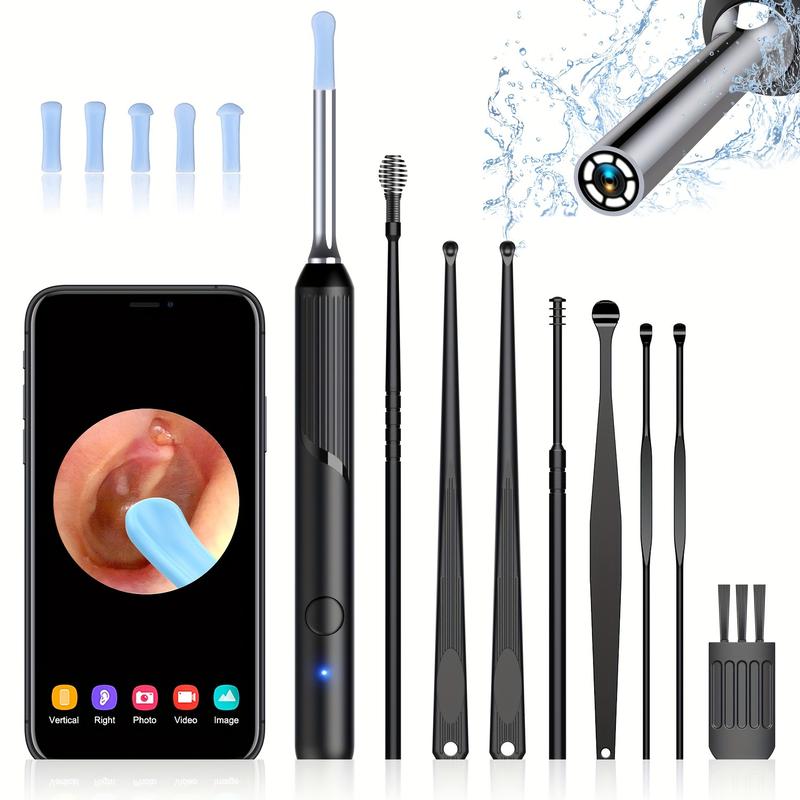 Ear Wax Removal Tool-Ear Cleaner with 1080P Camera, Ear Wax Remover with Light, Ear Cleaning Kit with 8 One Earmuffs, Endoscope with 5 One Auxiliary Accessories