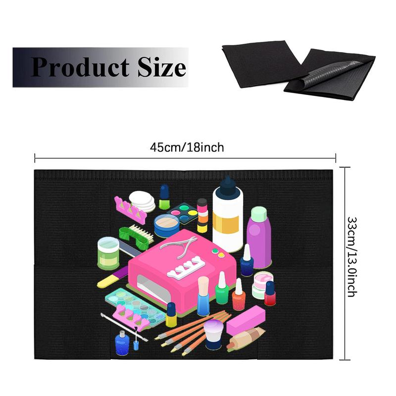 Nail Table Mats Disposable Nail Art Paper Towels,50PCS Black Waterproof 3 Ply Nail Art Paper 13