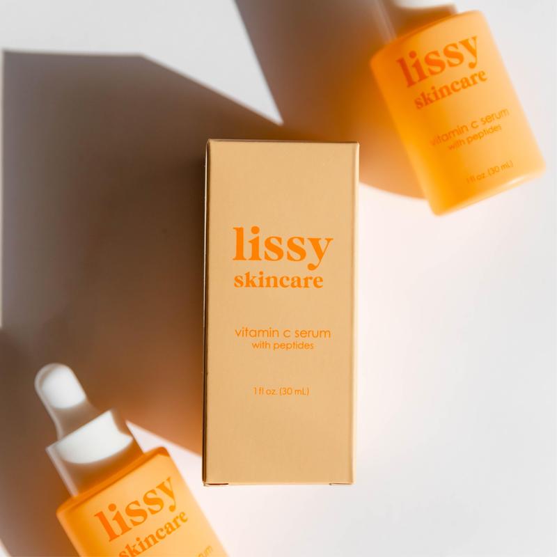 Lissy Skincare Vitamin C Serum with Peptides Acne Bright Hydrating Skin Repair Comfort