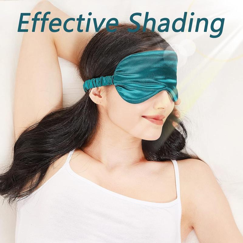 Sleep Mask 4 Pack Silk Eye Cover Soft Satin Blindfold Elastic Strap Night Eyeshade Travel Nap for Women Men