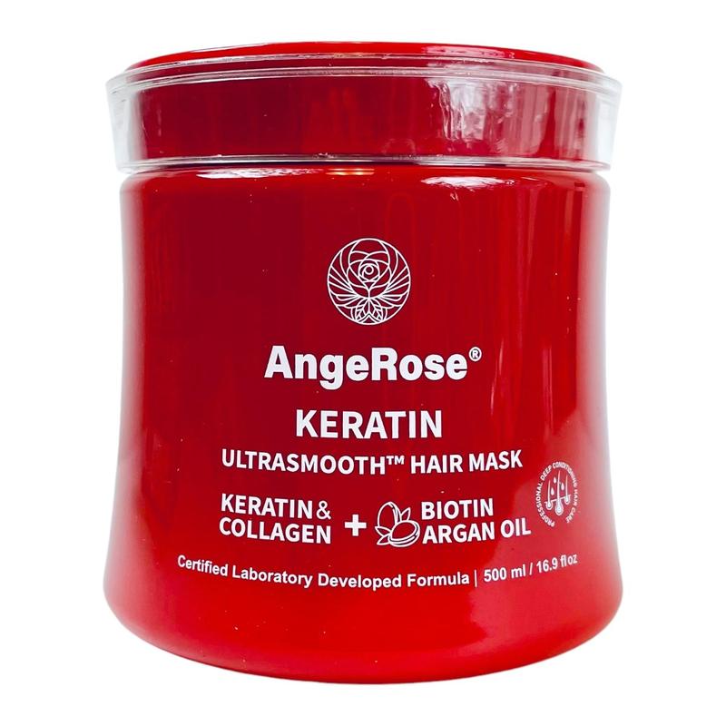 AngeRose  Collagen, Kertain, Argan Oil, Ultra Smmoth Hair Mask and Deep Repair Conditioning , Hair Treatment, Conditioner for Dry or Damaged Hair - All Hair Types 16.90 oz 500ml