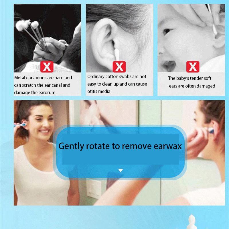 Comfort Ear Wax Remover Set, Rotating Spiral Ear Cleaner with 16 Replacement Heads, 17pcs set Reusable Ear Wax Cleansing Kit, Ear Cleaning Tool