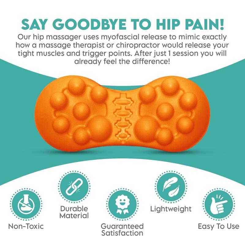 Hip Massager for Psoas Release (Extra Firm), Sciatica & Piriformis Syndrome Pain Relief, Trigger Point Massage Tool for Hip & Lower Back Pain